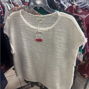 Women's White Textured Top